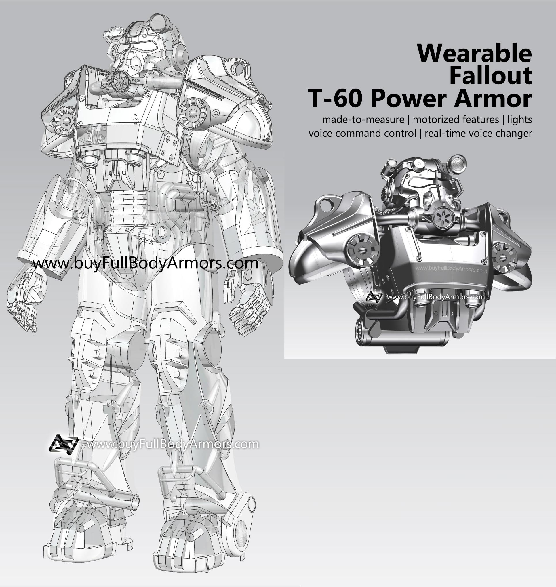 wearable full body Fallout TV Series Show T-60 Power Armor Replica
